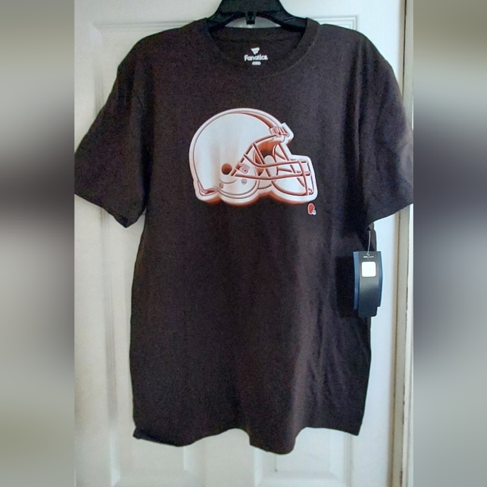 Fanatics Cleveland Browns Large Tee T Shirt Brown Logo NFL Football New